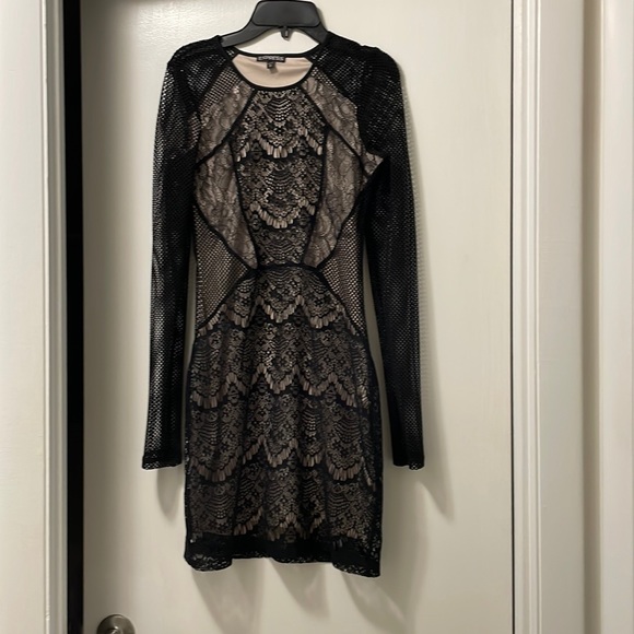Express Dresses & Skirts - Express black body conscious fitted dress size extra small